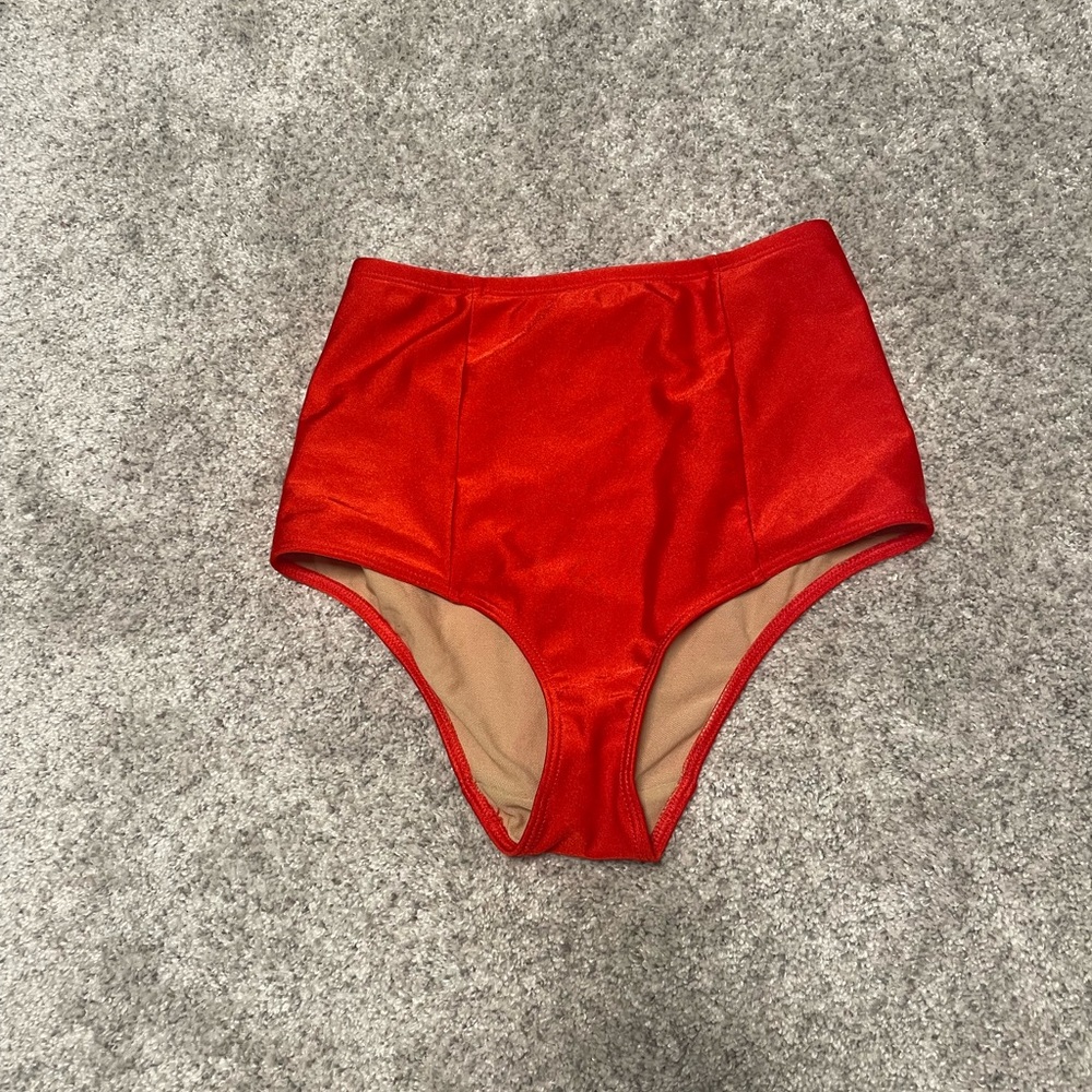 American Apparel red vintage high waist swim bikini bottoms